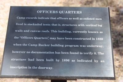Sign for Officers Quarters image. Click for full size.
