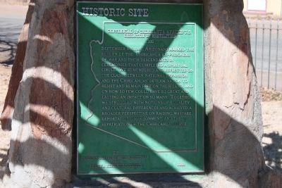 Centennial of Chiricahua Apache/U.S. Cessation of Hostilities 1886 Marker - Side 1 image. Click for full size.