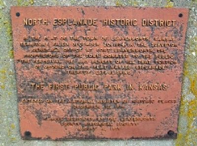 The First Public Park in Kansas Marker. Click for full size. The First Public Park in Kansas Marker image. Click for full size.