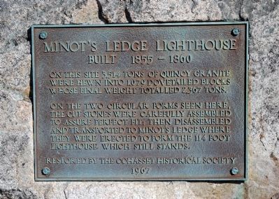 Minot’s Ledge Lighthouse Marker image. Click for full size.