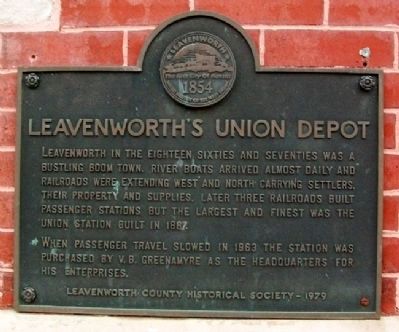 Leavenworth's Union Depot Marker image. Click for full size.