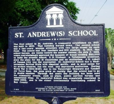 St. Andrew(s) School Marker image. Click for full size.