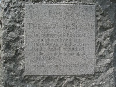 Sharon Soldiers' Monument. Click for full size. Sharon Soldiers' Monument image. Click for full size.