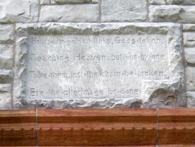 Inscription on the Sharon Clock Tower image. Click for full size.
