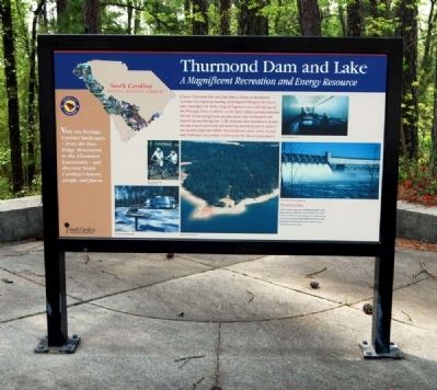 Thurmond Dam and Lake Marker. Click for full size. Thurmond Dam and Lake Marker image. Click for full size.