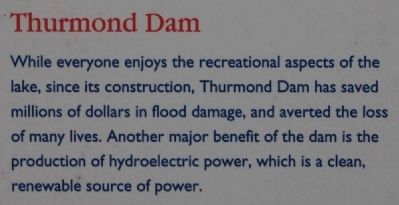 Thurmond Dam and Lake Marker -<br>Thurmond Dam. Click for full size. Thurmond Dam and Lake Marker -<br>Thurmond Dam image. Click for full size.