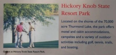 McCormick County Marker -<br>Hickory Knob State Resort Park. Click for full size. McCormick County Marker -<br>Hickory Knob State Resort Park image. Click for full size.