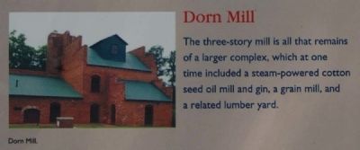 McCormick County Marker -<br>Dorn Mill. Click for full size. McCormick County Marker -<br>Dorn Mill image. Click for full size.