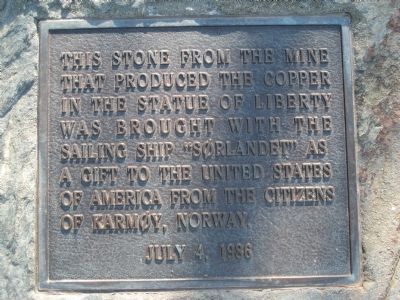 Copper for the Statue of Liberty Marker. Click for full size. Copper for the Statue of Liberty Marker image. Click for full size.