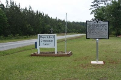 Hope Rosenwald School Marker, looking south along Hope Station Road image. Click for full size.