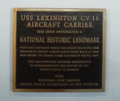 USS <i>Lexington</i> CV-16 Marker image. Click for full size.