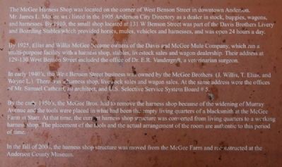 McGee Harness Shop Marker. Click for full size. McGee Harness Shop Marker image. Click for full size.