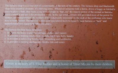 McGee Harness Shop Marker. Click for full size. McGee Harness Shop Marker image. Click for full size.