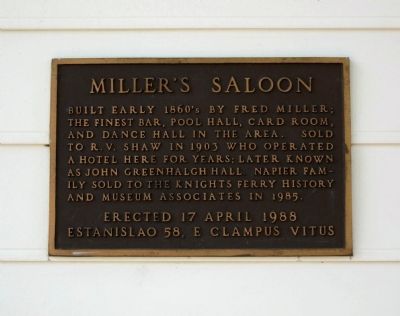 Miller's Saloon Marker image. Click for full size.