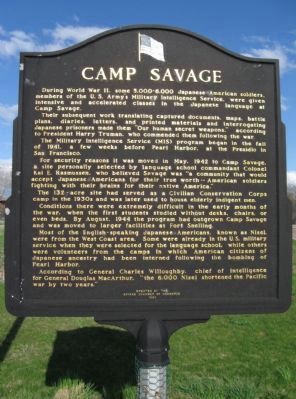 Camp Savage Marker image. Click for full size.