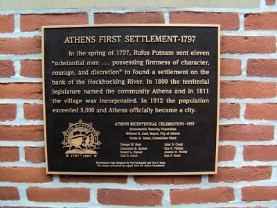 Athens First Settlement - 1797 Marker image. Click for full size.