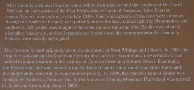 Frierson School House Marker. Click for full size. Frierson School House Marker image. Click for full size.