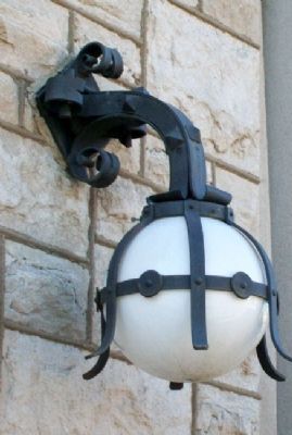 Carnegie Library Entrance Lamp image. Click for full size.