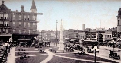 Anderson Court Square Plaza, ca 1920 image. Click for full size.
