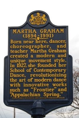 Martha Graham Marker. Click for full size. Martha Graham Marker image. Click for full size.