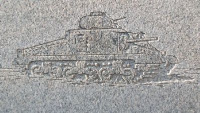 Tank on World War II Memorial. Click for full size. Tank on World War II Memorial image. Click for full size.