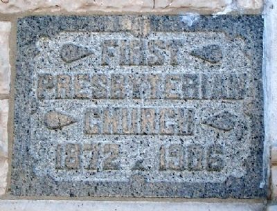 First Presbyterian Church Cornerstone image. Click for full size.