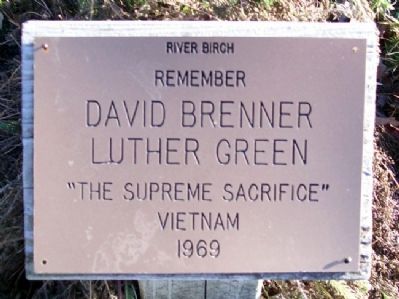 David Brenner and Luther Green Memorial. Click for full size. David Brenner and Luther Green Memorial image. Click for full size.