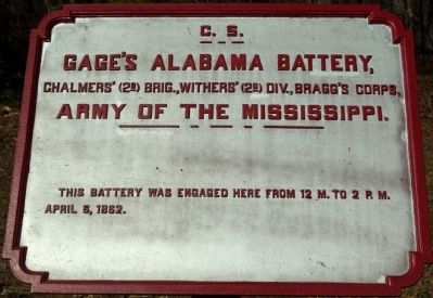 Gage's Alabama Battery Marker image. Click for full size.