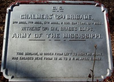 Chalmers' Brigade Marker image. Click for full size.