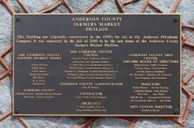 Anderson County Farmers Market Pavilion Marker image. Click for full size.