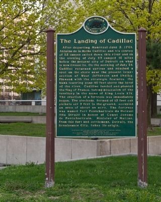 The Landing of Cadillac / Le dbarquement de Cadillac Marker image. Click for full size.