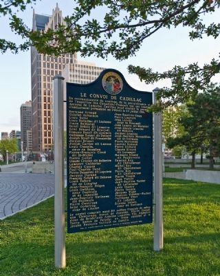 The Cadillac Convoy / Le Convoi de Cadillac Marker (French side) image. Click for full size.
