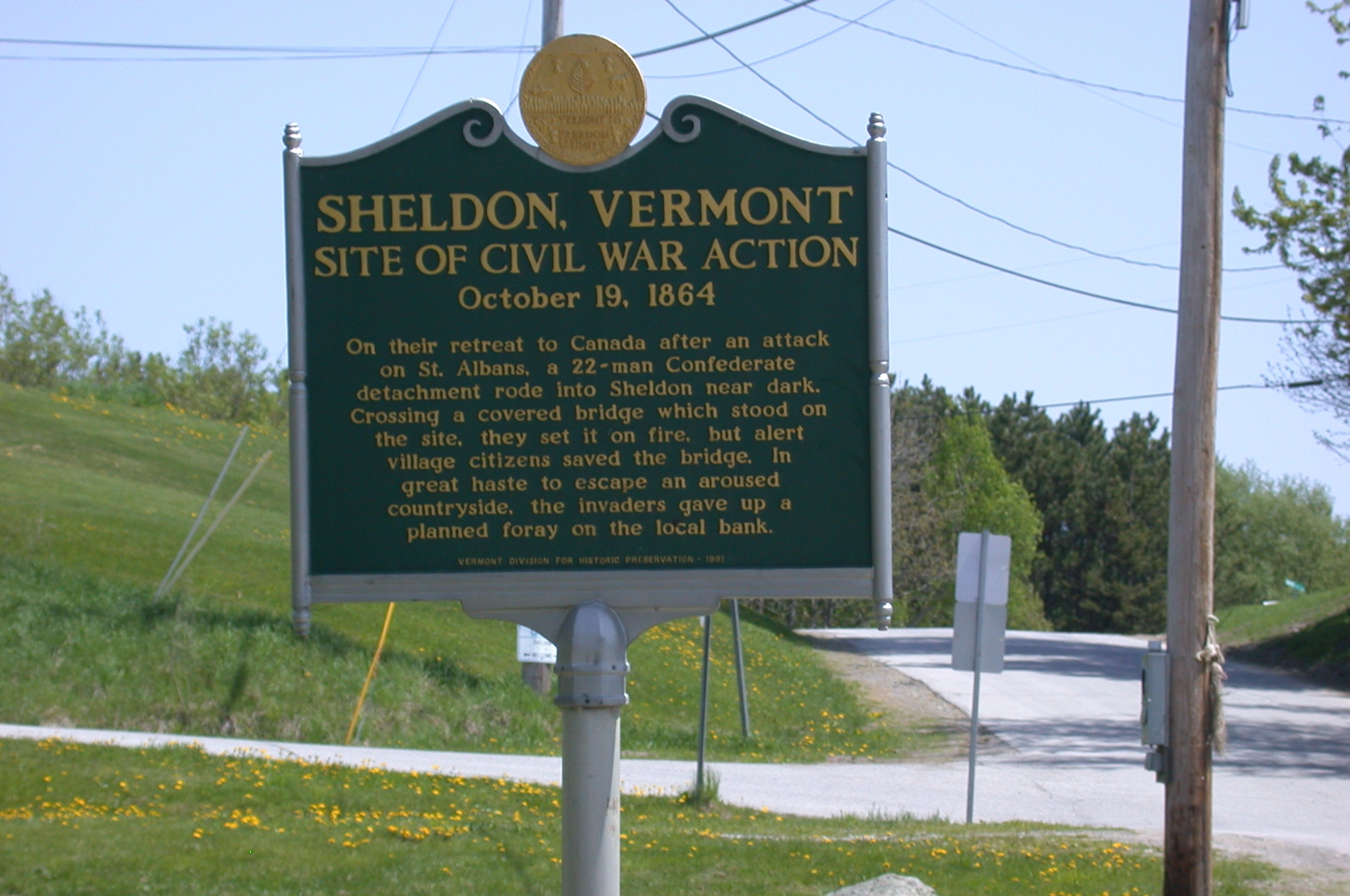 Sheldon, Vermont Marker