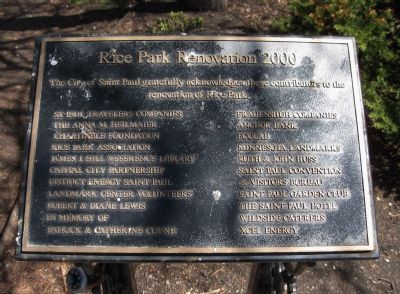 Rice Park Renovation 2000 Donor Plaque image. Click for full size.