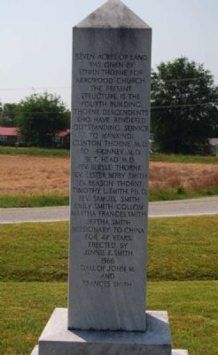 Thorne Marker -<br>North Inscription image. Click for full size.