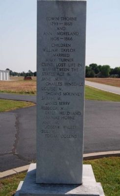 Thorne Marker -<br>West Inscription image. Click for full size.