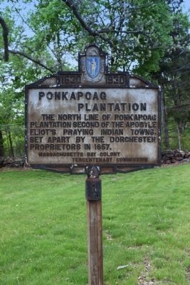 Ponkapoag Plantation Marker. Click for full size. Ponkapoag Plantation Marker image. Click for full size.