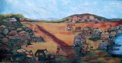 Osage Indian Village Mural image. Click for full size.