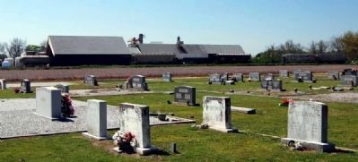Ridge Spring Cemetery -<br>Railroad and Warehouses in Background image. Click for full size.