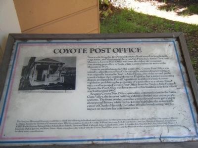Coyote Post Office Marker. Click for full size. Coyote Post Office Marker image. Click for full size.