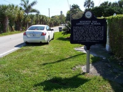 Seventh Day Adventist School Marker, looking east along 13th Street West image. Click for full size.