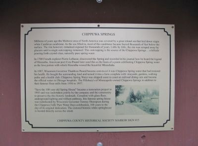 Chippewa Springs Marker image. Click for full size.