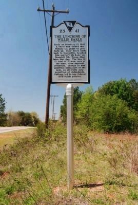 The Lynching Of Willie Earle Marker -<br>Reverse image. Click for full size.
