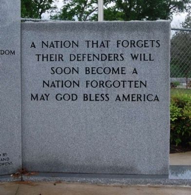 Enoree Community Veterans Memorial -<br>Right Inscription image. Click for full size.