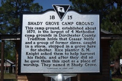 Shady Grove Camp Ground Marker image. Click for full size.