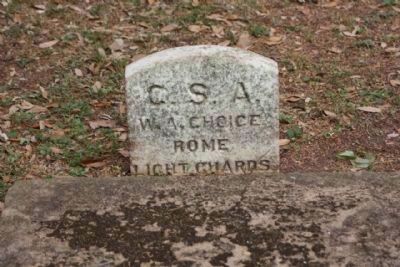 Memory Hill Cemetery, William A. Choice C.S.A. Rome Light Guards image. Click for full size.