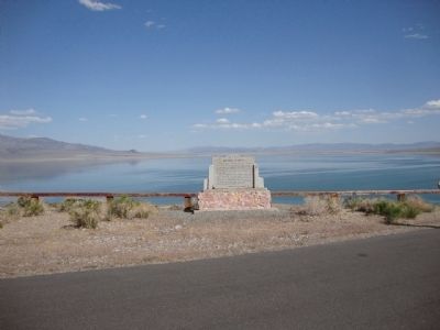 Mineral County Marker with Walker Lake behind it image. Click for full size.