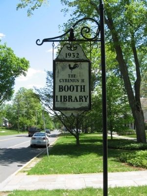 Cyrenius H. Booth Library Sign image. Click for full size.