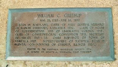 William C. Greenup Marker. Click for full size. William C. Greenup Marker image. Click for full size.