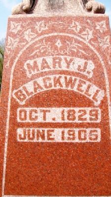 Mary Blackwell Grave Marker image. Click for full size.